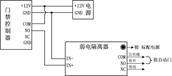 自动门禁系统弱电隔离器接线图